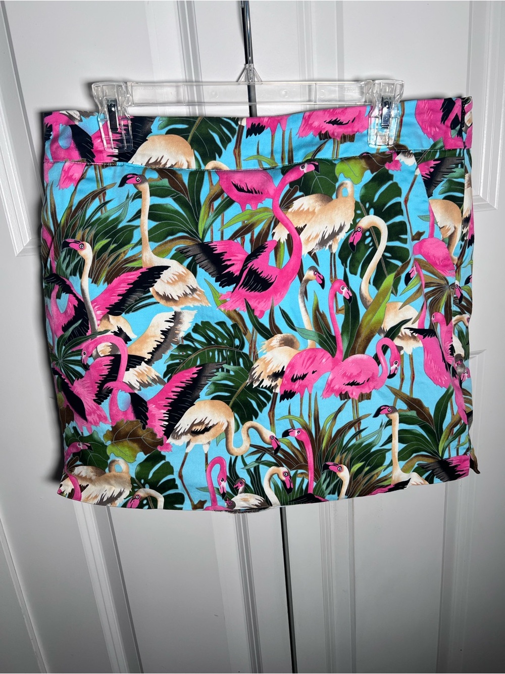Loudmouth Tropical Flamingo Golf Skort in Pink, Blue & Green